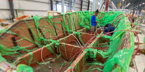 boat being worked on